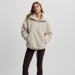 Varley Appleton Half Zip Pullover Fleece Eggnog M